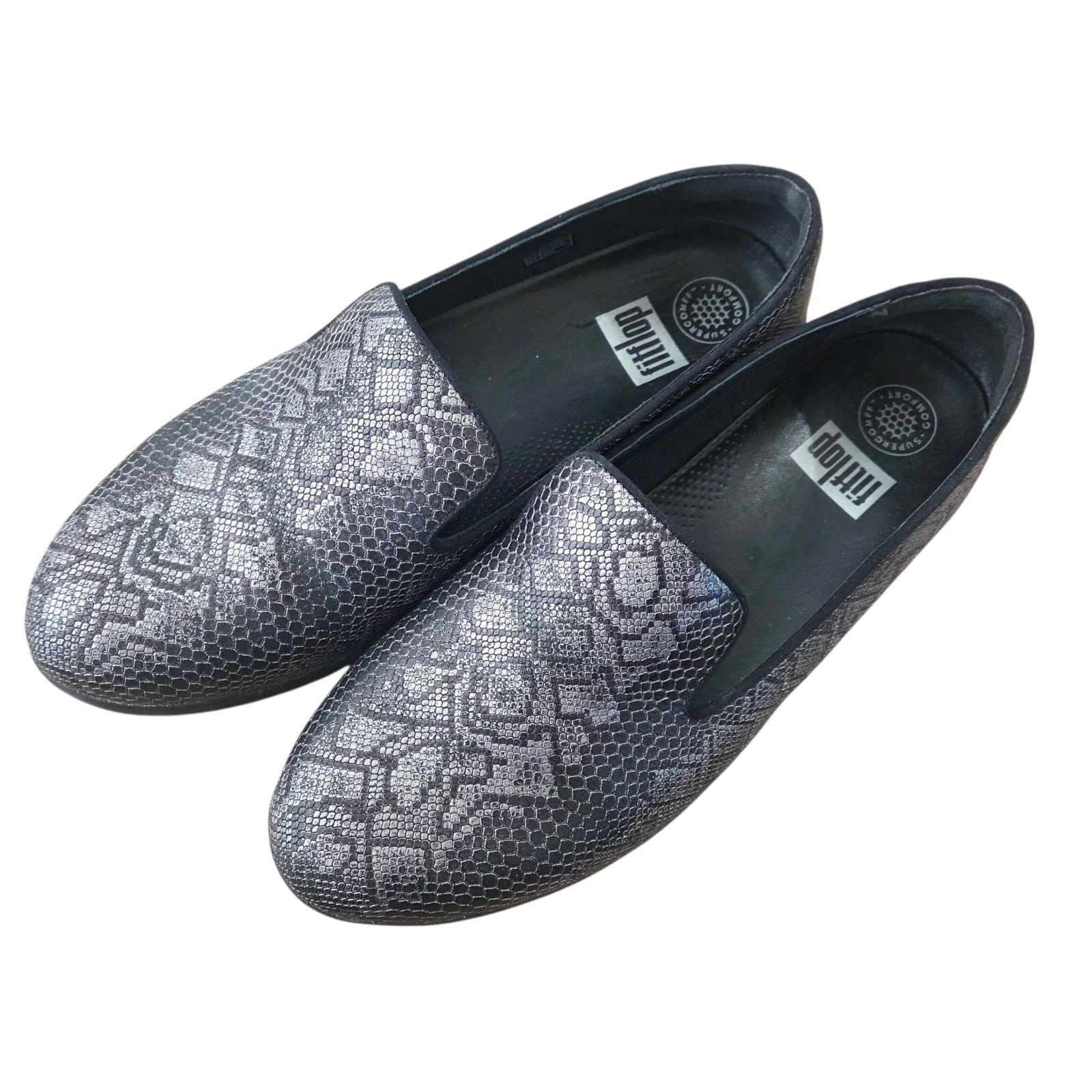 FitFlop Audrey Python Print Smoking Slippers Loaf… - image 2