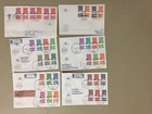 Six Israel fdc with 36 STAND BY  TAB stamps.Three fdc are registered
