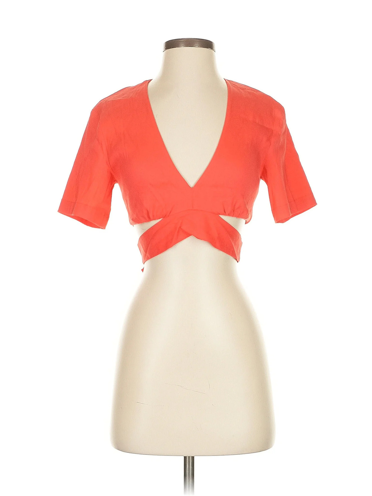 Zara Women Orange Short Sleeve Top XS