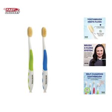 Soft Flossing Manual Toothbrush for Adults, 2 Pack, Ultra Clean, Good for Sen...