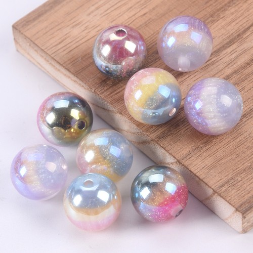 5pcs Round 16mm Glowing Luminous Hand Painted Resin Beads For Jewelry Making Lot - Picture 2 of 7