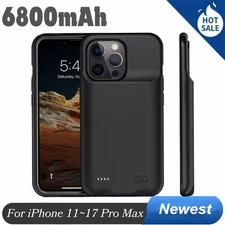 For iPhone 17 16 15 14 13 12 11 Battery Charger Case Power Bank Charging Cover