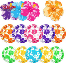 Luau Party Decorations,Hawaiian Plates and Napkins Party Supplies Hibiscus Table
