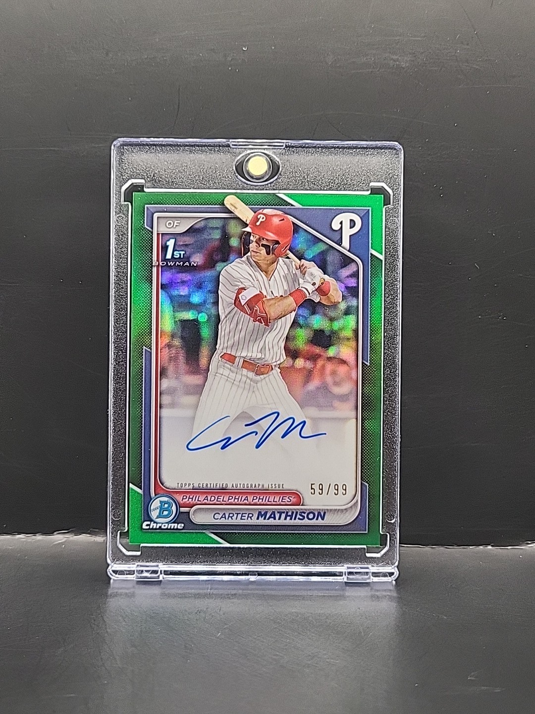 2024 Bowman Chrome 1st - Carter Mathison #CPA-CMA Auto Green Refractor #d/99