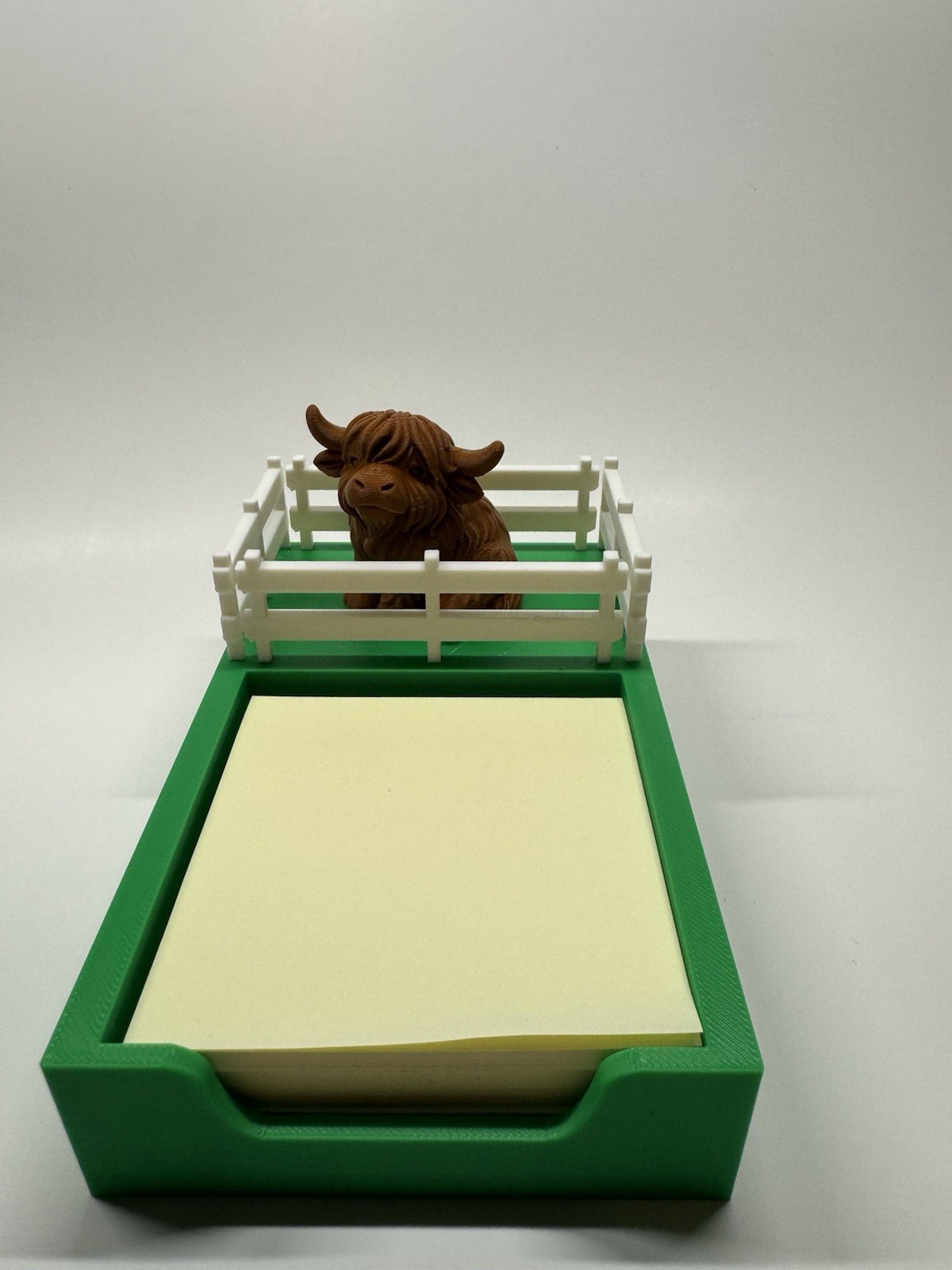 Highland Cow Post It Note Holder Desk Organizer Sticky