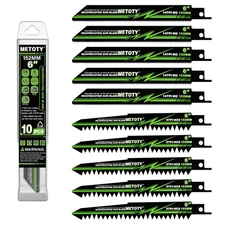 6 inch Reciprocating Saw Blade Set for Metal Wood Iron, 6 inch, Green 