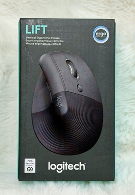 Logitech Lift Vertical Ergonomic Wireless Mouse - Graphite - New Factory Sealed