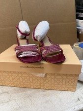 Jewel Badgley Mischka Hayzel Metallic Pink Fabric Heels Size 5 Women