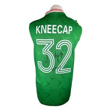 Signed KNEECAP Ireland Football Shirt -PROOF/COA- Mo Chara Moglai Bap DJ Provai