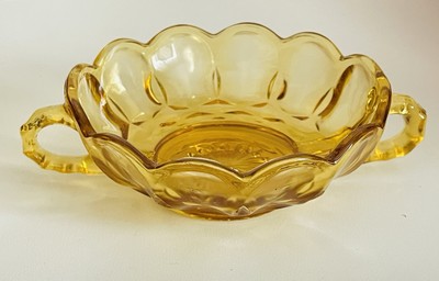 Anchor Hocking Fairfield Amber Double Handle Bowl