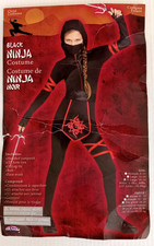 Sz X-Large 14-16 Big Kids Child Costume Stealth Black Ninja Halloween Dress Up