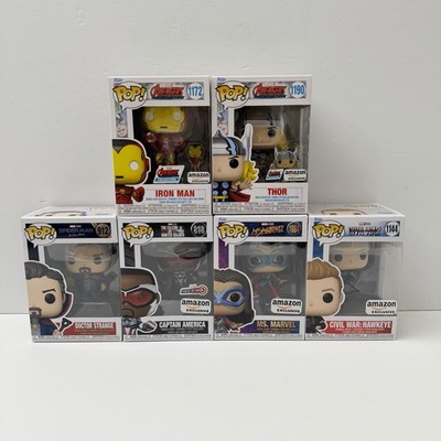 FUNKO POP! VINYL: LOT OF 5 POPS Marvel Comes With Protecting Cases
