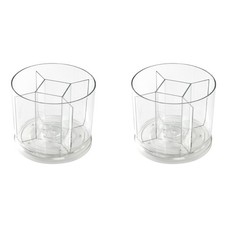 2X 360-Degree Rotating Pencil Holder for Desk, 5 Slots Acrylic Desk Pencil5801