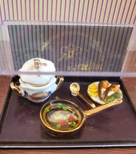 Vintage Reuter Porcelain Miniature Seafood Set from Germany NIB