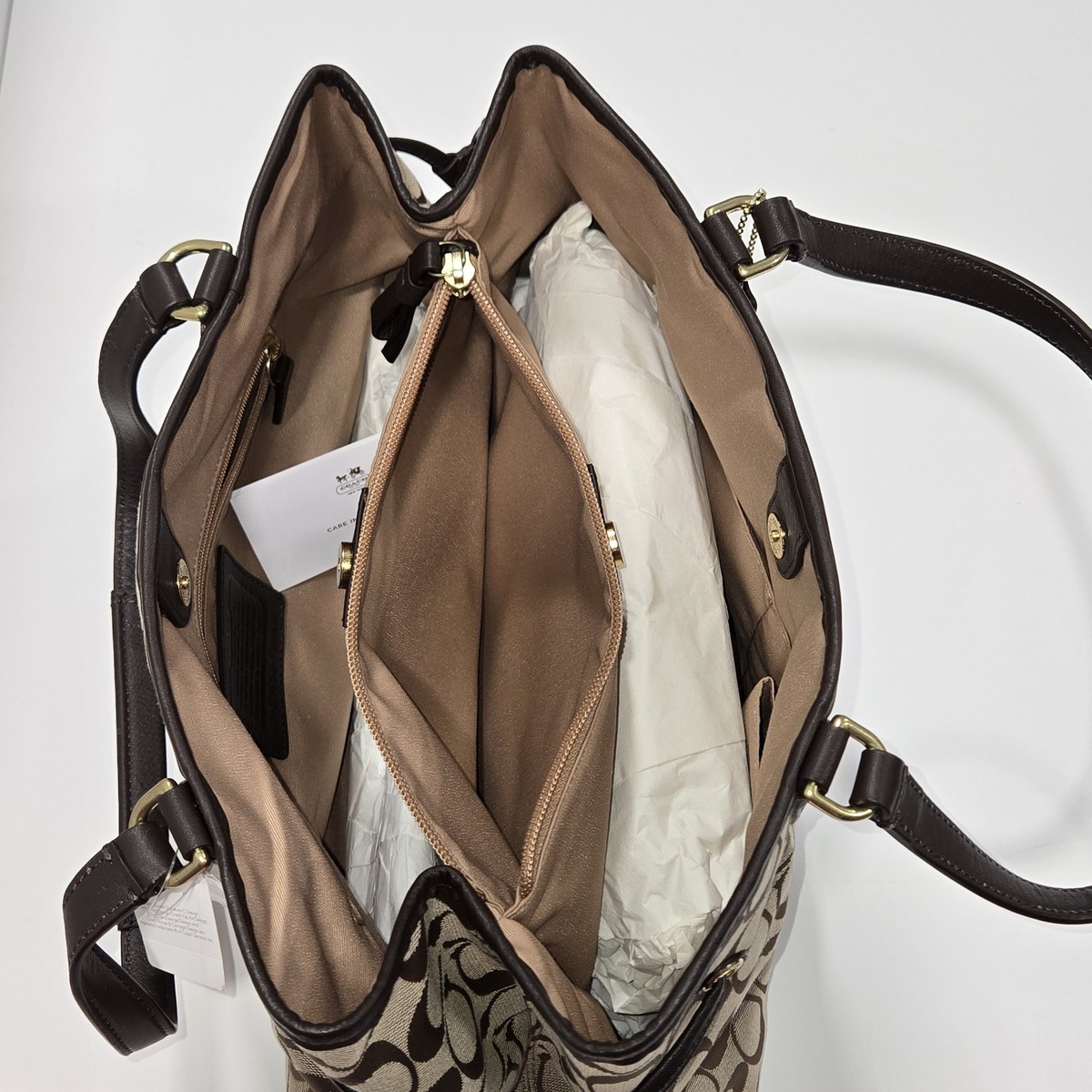 COACH Signature Stripe Drawstring Shoulder Handbag Black (F28501 