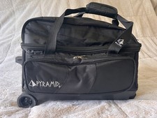 Pyramid Path Double Bowling Ball Tote -Black-Roller Bag-Shoe Storage Compartment
