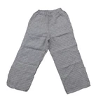Flax Linen Pants Womens XS Gray Plaid Elastic Waist Pull On Pockets Casual New