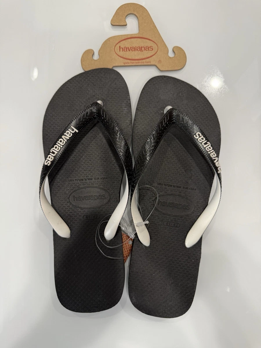 Havaianas HAV.Brasil - Sandali unisex con logo, Caffè/Bianco, 43/44 EU