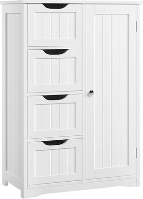 Yaheetech Badezimmerschrank, Beistellschrank Kommode Mit 4 Schubladen Und Schran
