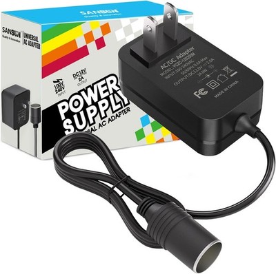 AC to DC Converter 2A Car Cigarette Lighter Socket, SANSUN 120V to 12V Supply
