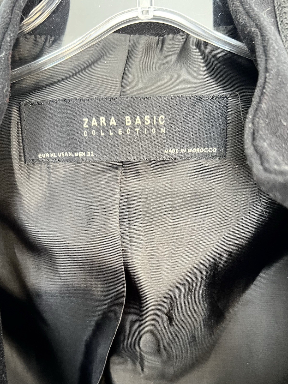 Zara Basic Collection Black Moleskin Military Jac… - image 8