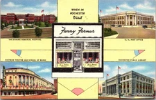 Postcard Fanny Farmer Candy Shops Rochester NY 1947 Advertising Card Multi View
