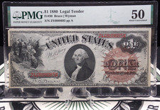 1880 $1 Legal Tender RED Seal Large Note Fr#30 PMG AU50 #013 About Unc w/Issues
