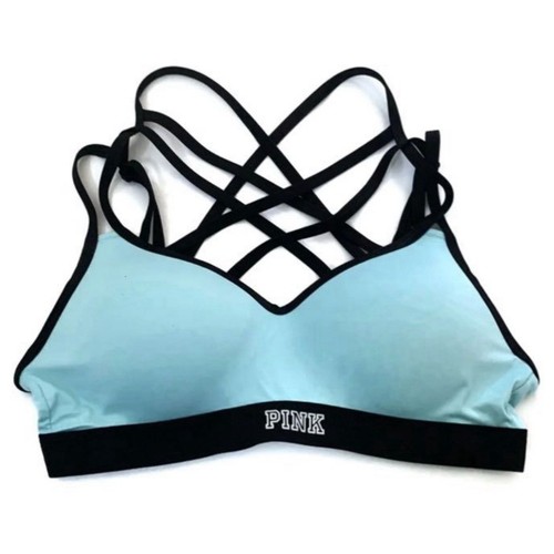 Victoria's Secret Ultimate Strappy Sport BH Pink Aqua Blue Größe XS