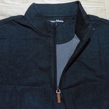 MIZZEN + MAIN Mens M MEDIUM PULLOVER KPI QUARTER ZIP BLACK PERFORMANCE GOLF