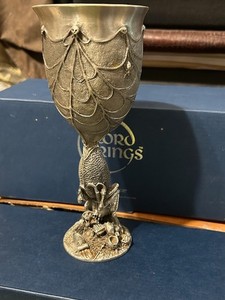 Super rare Lord of the rings Shelob pewter goblet & Franklin Mint Gandalf knife.