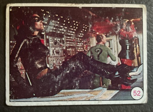 1966 Topps Batman Bat Laffs #52 Catwoman, the Riddler and Bluebeard — TAG (grade unconfirmed)