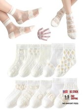 Toddler Baby Girl Lace Mesh Crew Socks, Princess Mary Jane Dress 1-3T Style3