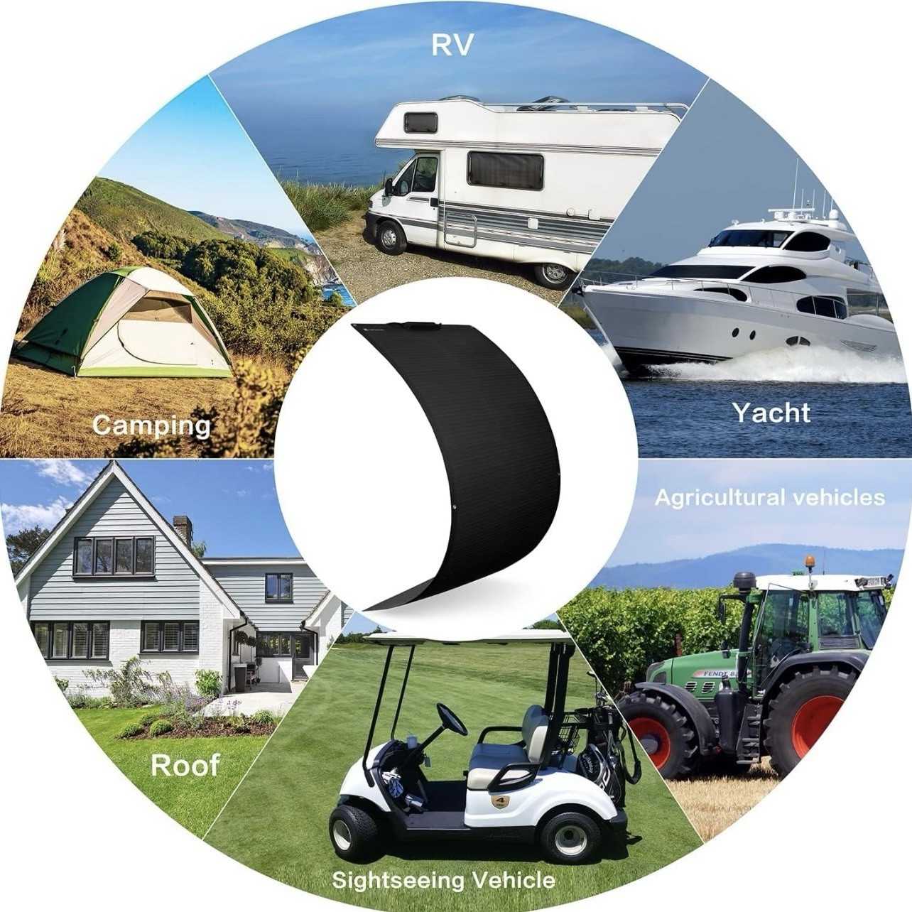 Topsolar 180W Semi-Flexible Monocrystalline Solar Panel Charger Off-Grid 