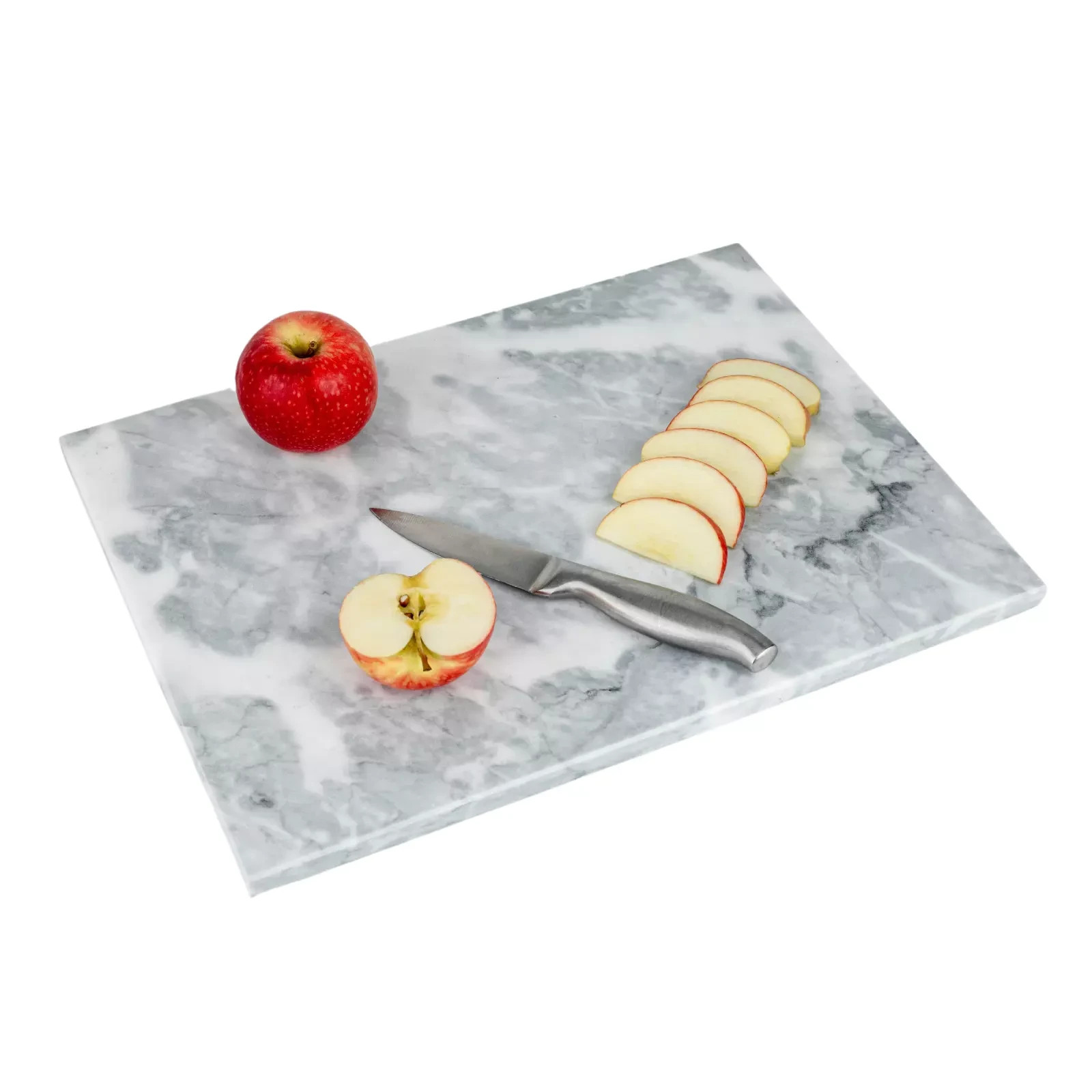 White Marble Chopping Board Natural Stone Countertop Protection 40x30cm