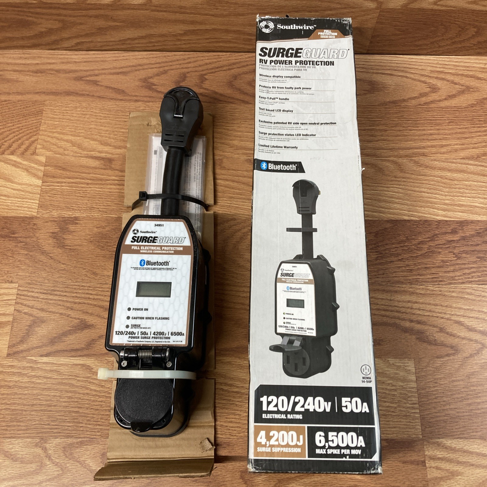 Southwire 34951 Surge Guard 50A RV Portable Surge Protector with LCD Display NOB