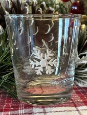 Crate And Barrel Artland Snowflake Glass Double Clear Embossed Fused Medallion
