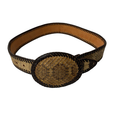 Rattler One Cleburne Texas Leather Lace Diamondback Rattlesnake Belt Western 28