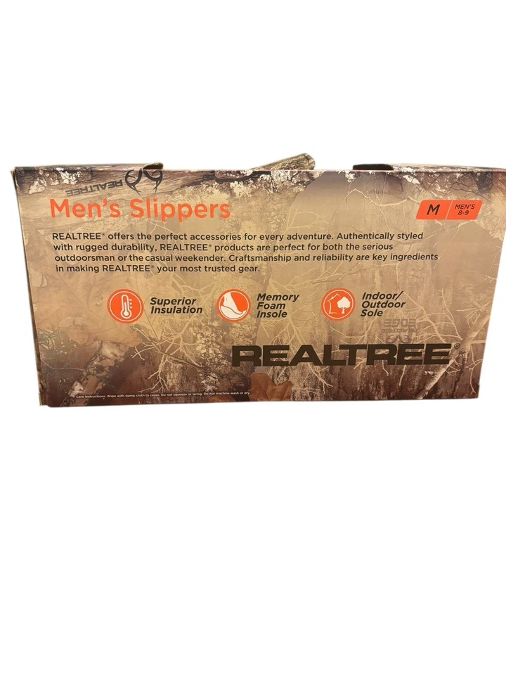 Мужские тапочки Realtree камуфляжный размер средний (8-9) для помещений/улицы пена с эффектом памяти новые - Изображение 4 из 4