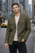 mens dkny blazer khaki cotton S