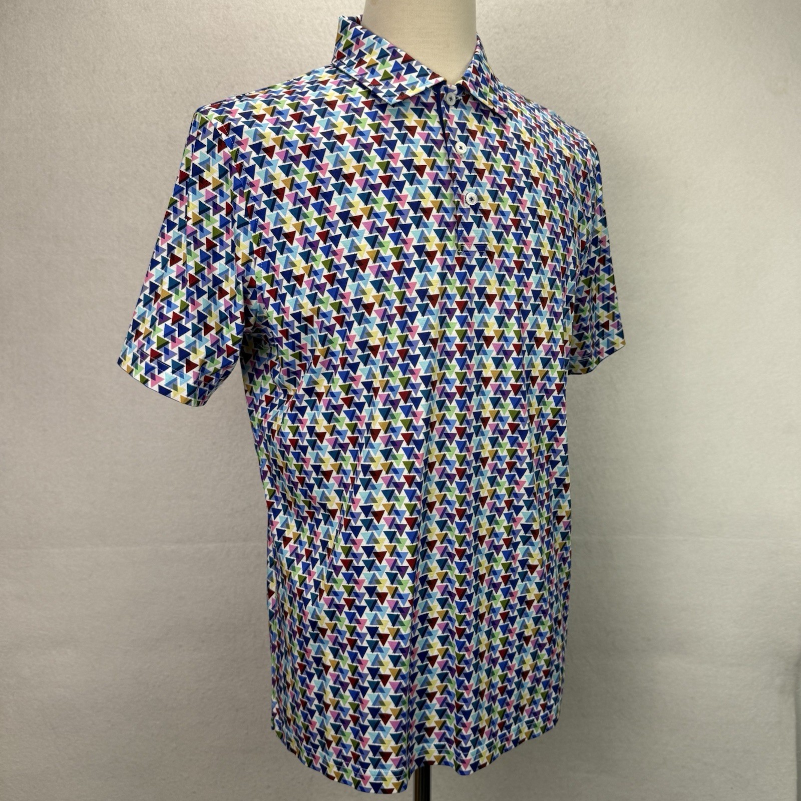 Bugatchi Multi Color Geometric Triangles All Over… - image 8