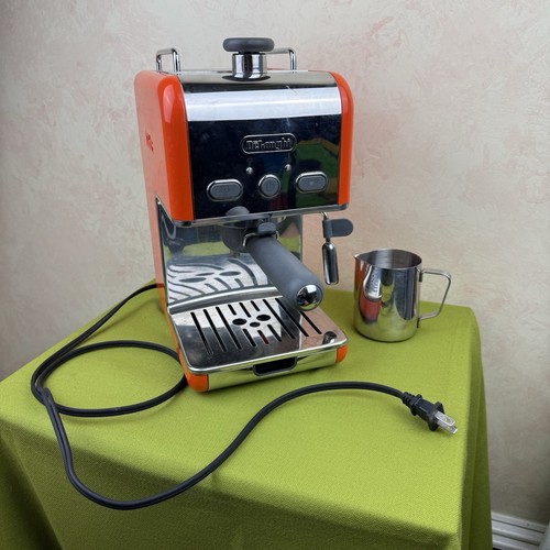 Delonghi KMix Espresso Machine w/ Steam Wand DES02OR Orange Color Tested Working