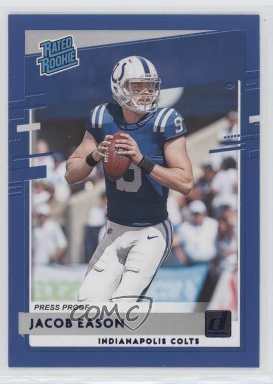 2020 Panini Donruss Rated Press Proof Blue Jacob Eason #312 Rookie RC 0f2i