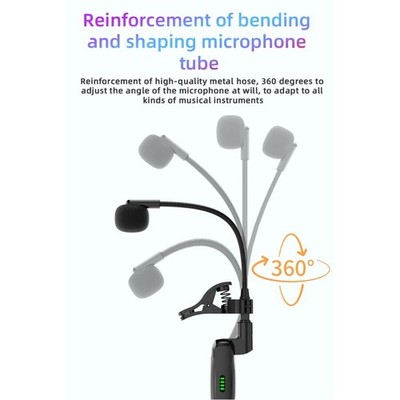 Wiederaufladbares kabelloses Saxophon Mikrofonsystem mit 48K Digital Audio