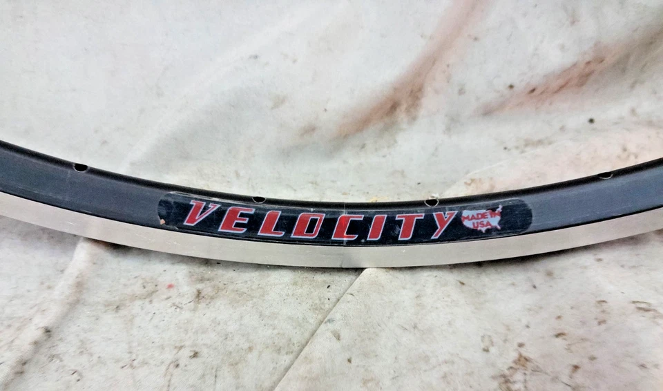 Velocity A23 OC 700c Race Road Bike Rim Set Black 28/32S Doublewalled USA Made ~ - Image 3 of 4