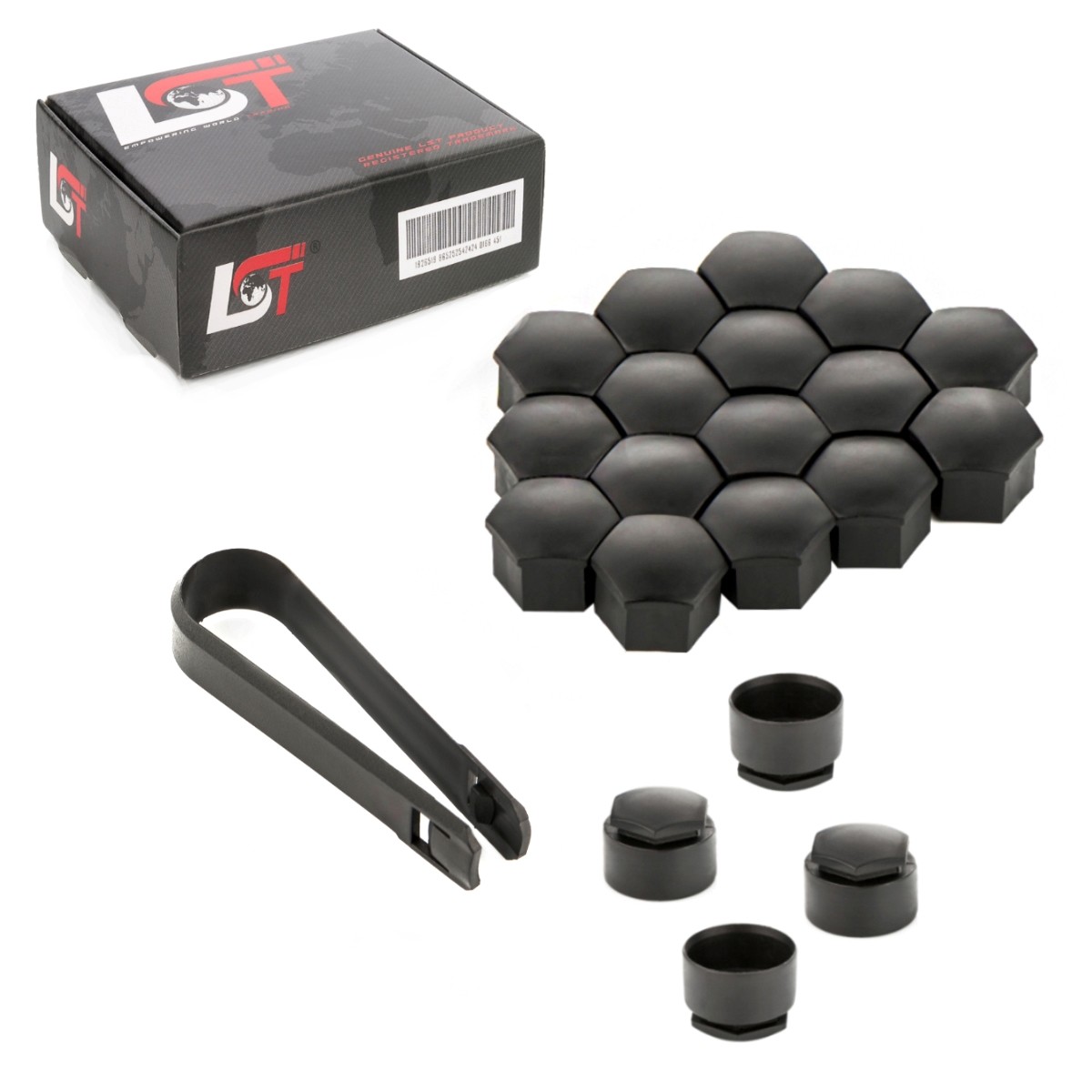 20X Wheel Bolts Hex Caps Theft-Resistant 17Mm Black For TOYOTA