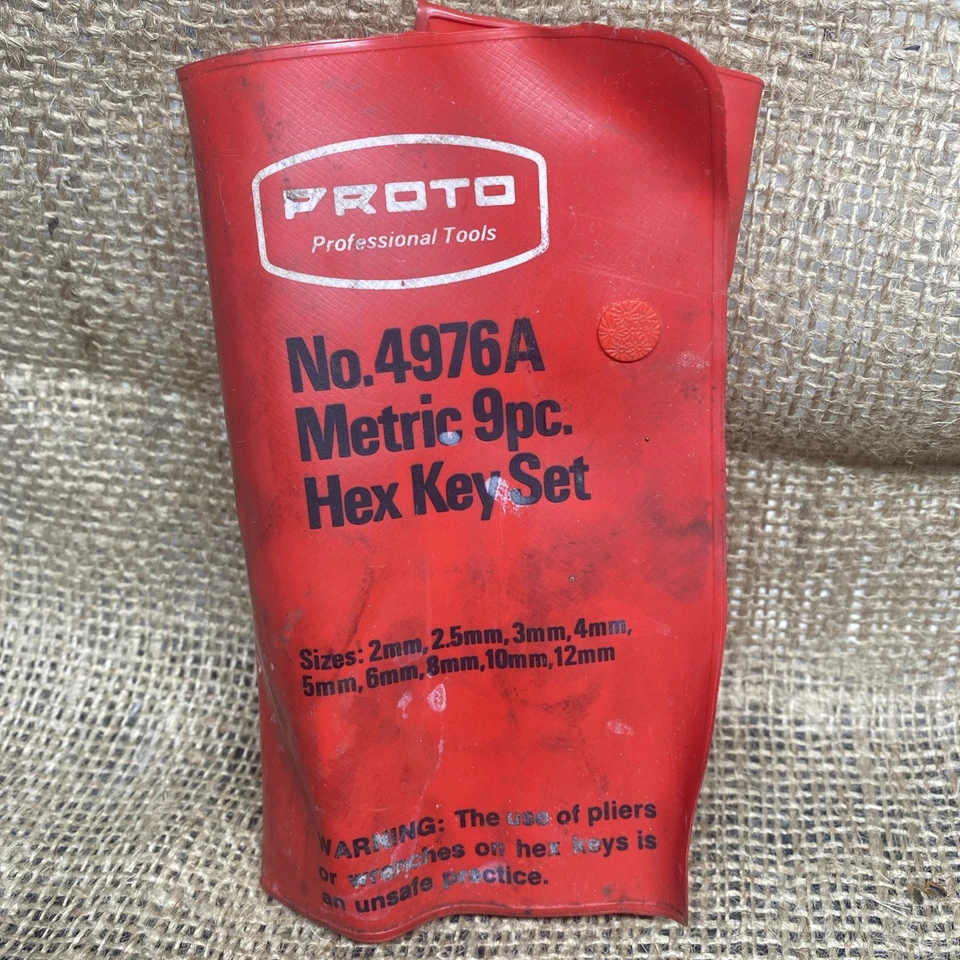 Vintage Proto Metric Hex Key Set 8 Piece 4976A With Case missing 5mm C20 - Image 2 of 4