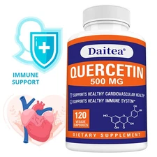 Quercetin 500mg Vegan Caps Cardiovascular Health Blood Circulation Strong Supp