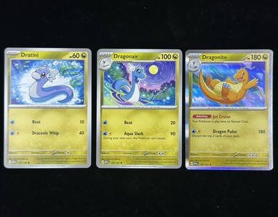 Pokemon TCG MEW Dratini Dragonair Dragonite 3-Card Lot 147/148/149 English