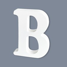 6 Inch Wooden Letters, White Unfinished Wood Letters for DIY, Three-Dimension...