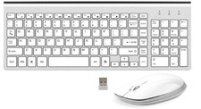 FENIFOX Keyboard and Mouse Wireless, Ergonomic Compact Silent Quiet Low Profile